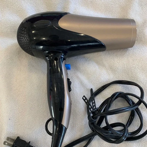 Conair Hair Dryer Dual Heat Speed Blow Dryer Black Gold Compact - Picture 3 of 5